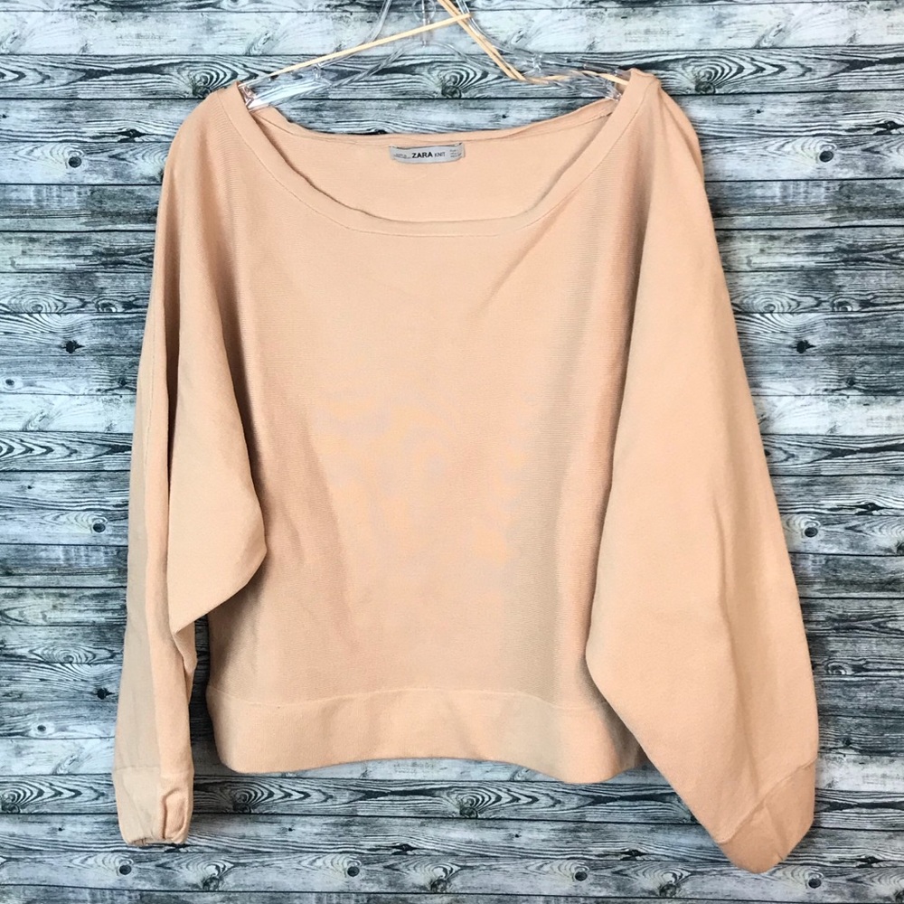 Zara Cropped Sweater with Loose Sleeves